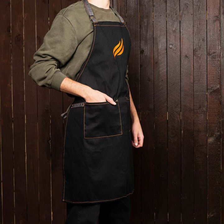 Blackstone Cotton Utility Apron with 2 Pockets Black, large image number 2