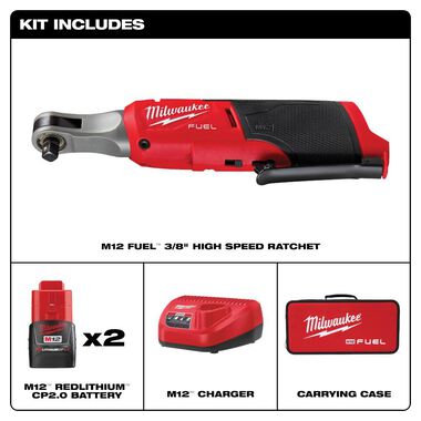 Milwaukee M12 FUEL 3/8inch High Speed Ratchet Kit, large image number 1