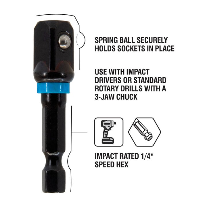 Spyder 1/4 Inch Drive Impact Socket Adapter, large image number 3