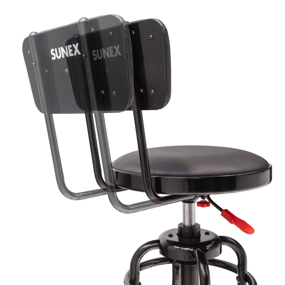 Sunex Hydraulic Adjustable Shop Stool with Back Black & Red, large image number 6