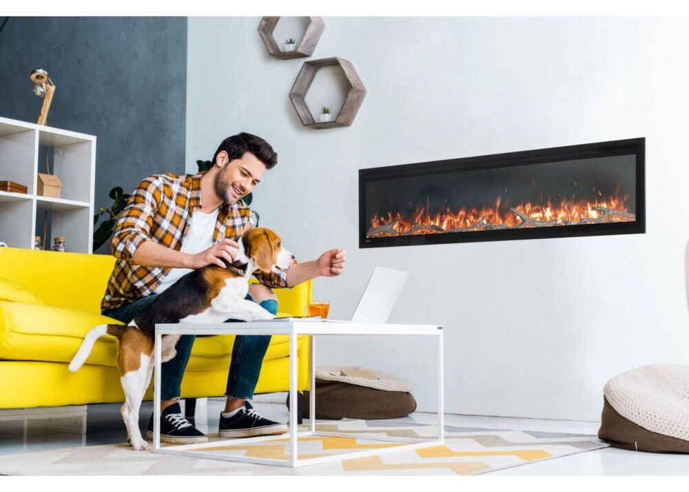 Napoleon Entice 60 Inch Black Single-Sided Wall-Hanging Electric Fireplace, large image number 4