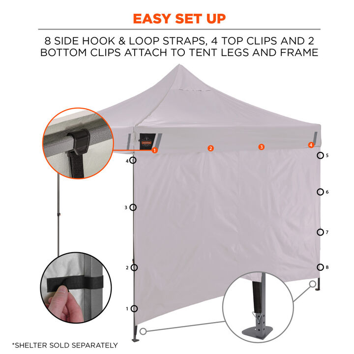 Ergodyne 10 Ft x 10 Ft Enclosed Pop-Up Tent Kit White, large image number 6