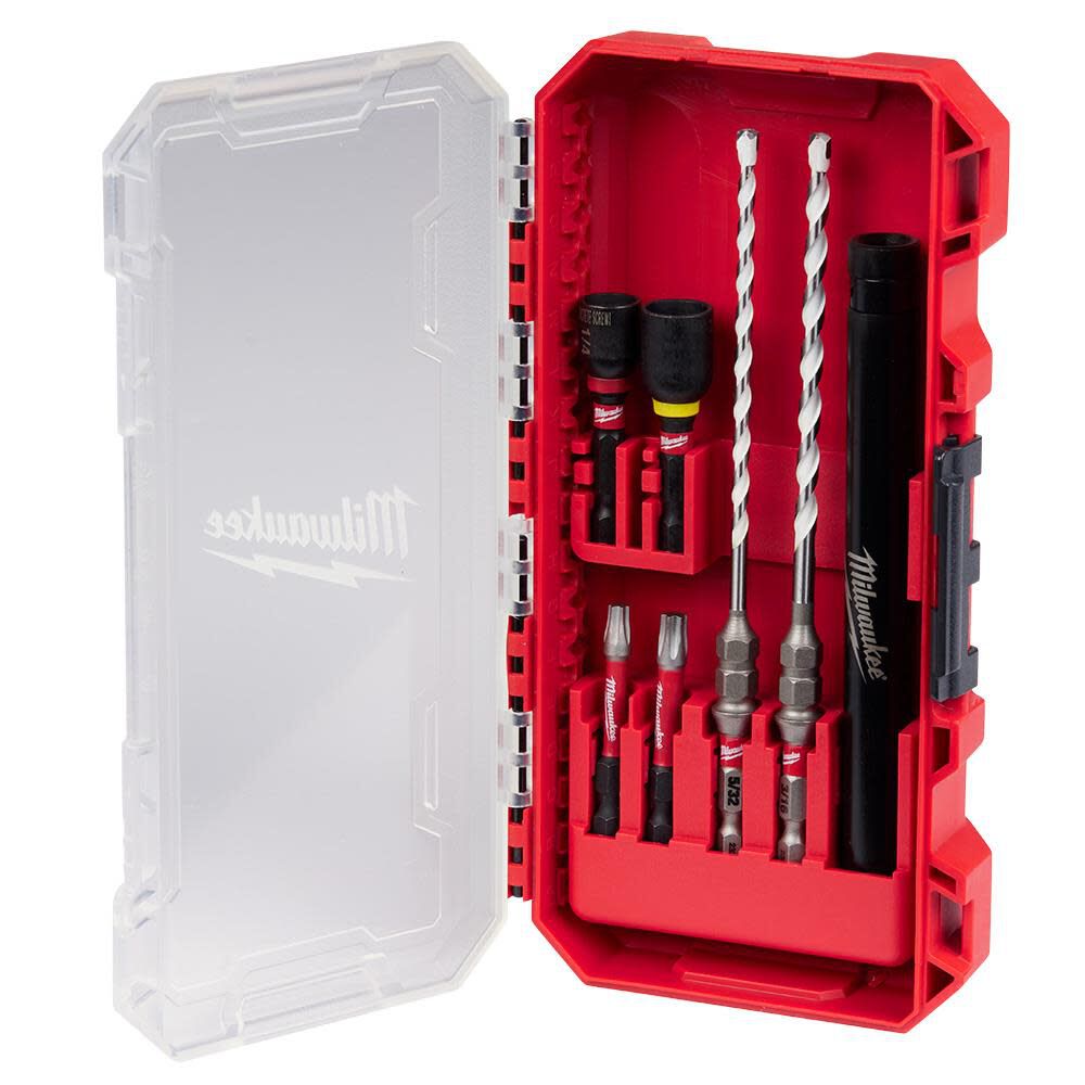 Milwaukee SHOCKWAVE Impact Duty Carbide Multi Material Drill Bit Concrete Screw Install Kit 7pc 48 20 8877 Acme Tools