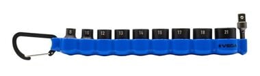 Vega Blue Carabiner 3/8 Inch Square Drive Metric Impact Socket Set, 10 Pieces