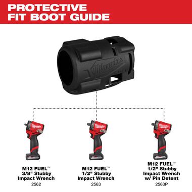 Milwaukee M12 FUEL Stubby Impact Wrench Protective Boot