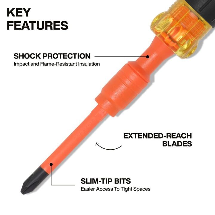 Klein Tools 4-in-1 Insulated Auto-Lock Screwdriver, large image number 3