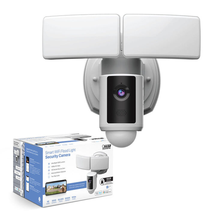Feit Electric 120V 39W LED Smart-Enabled Security Floodlight with Camera White, large image number 2