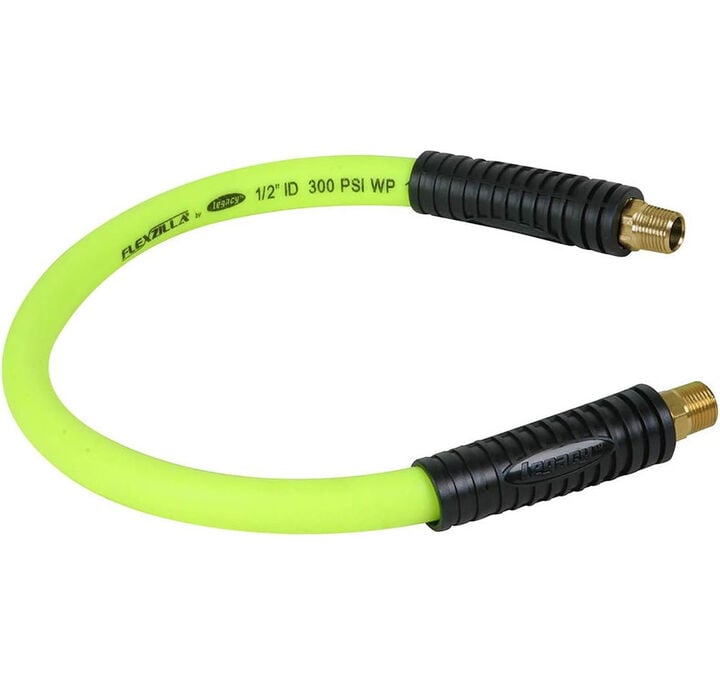 Flexzilla 1/2 Inch x 4 Ft. 300 Psi Polymer Air Whip Hose with 3/8 Inch MNPT