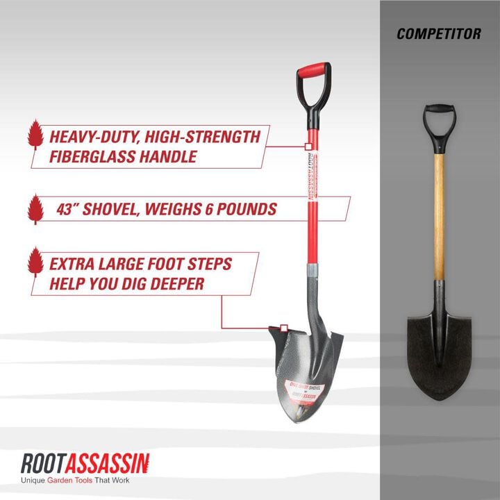 Root Assassin One Shot 43 in D-Handle Shovel, large image number 2