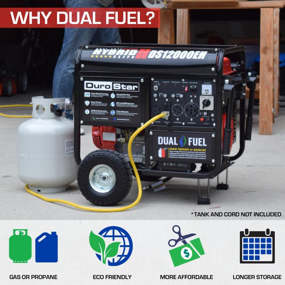 Duromax 12000Watt Dual Fuel Hybrid Portable Generator DS12000EH from
