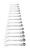 GEARWRENCH 14 Pc 90T 12 Point Flex Head Ratcheting Combination SAE Wrench Set, small image number 4