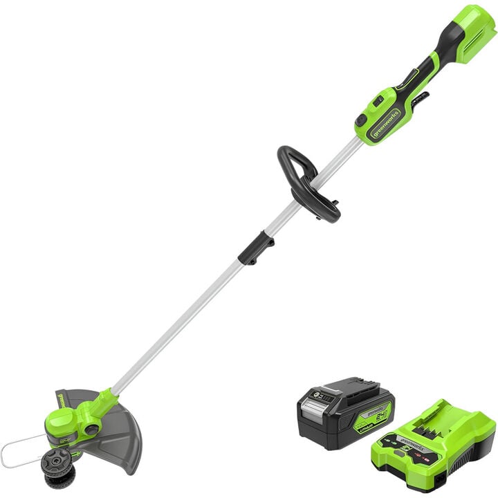 Greenworks 24V String Trimmer with 4Ah Battery & Charger Kit