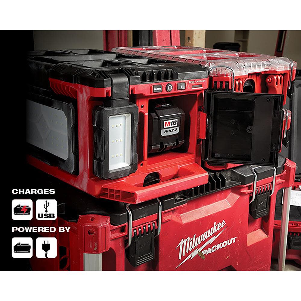 Milwaukee M18 PACKOUT Light Charger Bare Tool 2357 20 Acme Tools