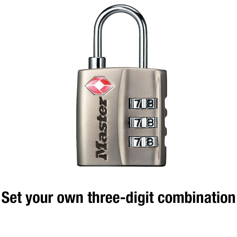 Master Lock Luggage Lock 1 3/16in 3 Dial Combination 1pk, large image number 4