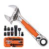 Klein Tools KNECT 6 Inch Adjustable Wrench with Pass-Through Ratchet Set 10 Pieces, small image number 2
