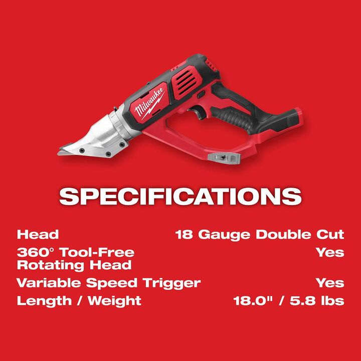 Milwaukee M18 Cordless 18 Gauge Double Cut Shear (Bare Tool), large image number 3