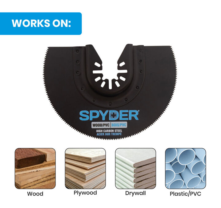 Spyder 4 Inch Half Moon Oscillating Tool Blade for Clean Wood and PVC, large image number 5