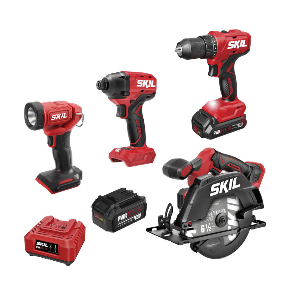 SKIL PWRCORE 20 Brushless 20V 4 Tool Combo Kit, large image number 2