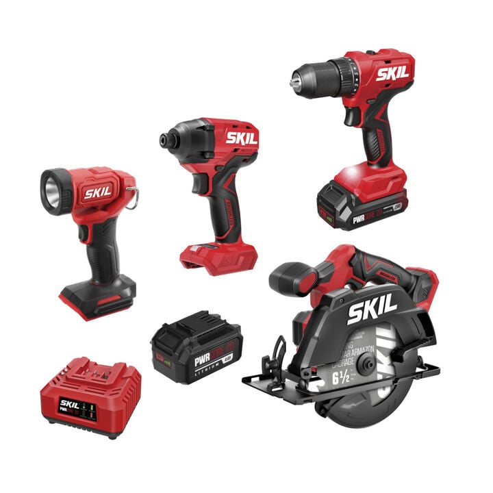 SKIL PWRCORE 20 Brushless 20V 4 Tool Combo Kit, large image number 1