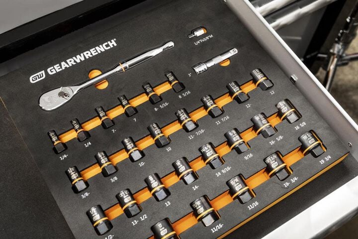 GEARWRENCH Bolt Biter Ratchet Socket Set MM/SAE with EVA Foam Tray 31pc, large image number 9