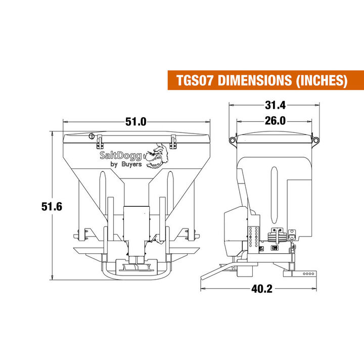 Buyers Products Company SaltDogg TGS07 11 Cubic Foot Tailgate Spreader, large image number 8