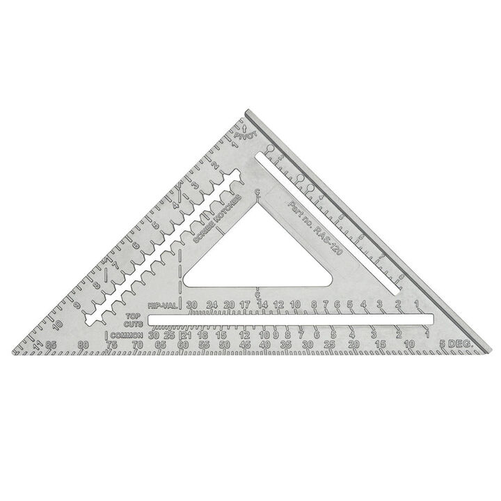 Johnson Level 12 Inch Johnny Square Aluminum Rafter Square
