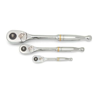 GEARWRENCH 3 Pc 1/4in, 3/8 and 1/2in Drive 90-Tooth Quick Release Teardrop Ratchet Set