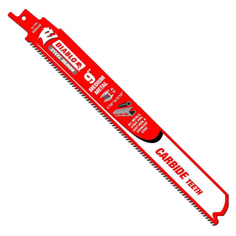 Diablo Tools 9in Steel Demon Carbide Recip Blades for Medium Metal Cutting, large image number 1