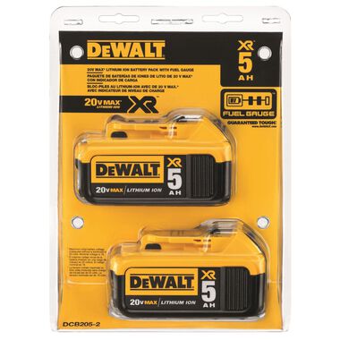 DEWALT 2-Pack 20-Volt 5.0-Amp Hours Lithium Power Tool Batteries, large image number 1