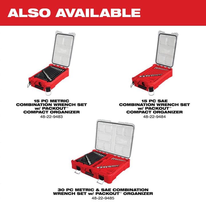 Milwaukee SAE & Metric PACKOUT Trays for 1/4in & 3/8 Ratchet & Socket Set, large image number 4