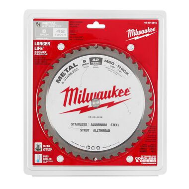 Milwaukee 8 in. 42 Tooth Dry Cut Cermet Tipped Circular Saw Blade, large image number 5