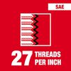 Milwaukee 1/8 in -27 NPT Straight Flute Taper Tap, small image number 2