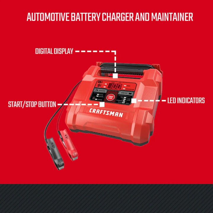 CRAFTSMAN 15A Fully Automatic Battery Charger & Maintainer for Batteries, large image number 4