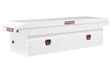 Weather Guard Saddle Truck Tool Box Steel Full Low Profile White, large image number 0