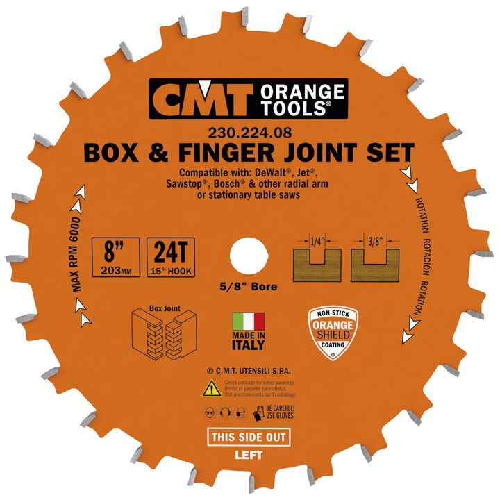 CMT 8 Inch 24 Tooth Carbide Box and Finger Joint Set