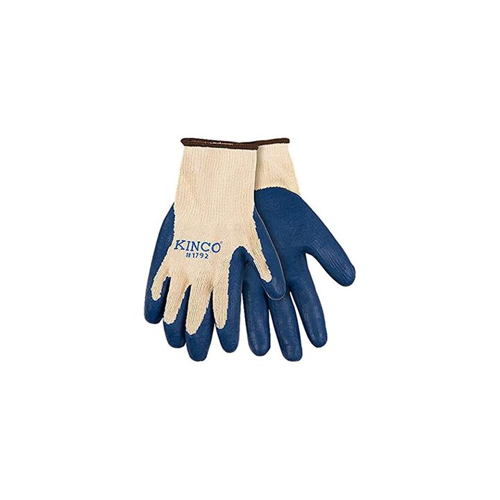 Kinco White/Blue Poly-Cotton Knit & Latex Palm Glove, large image number 1