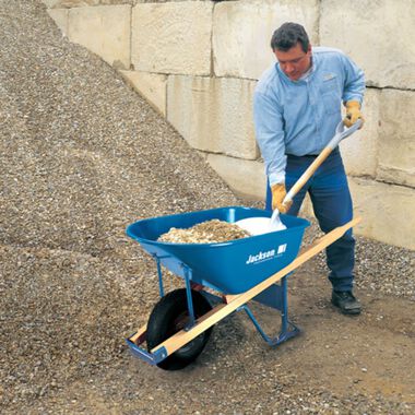 Jackson 6 cu. ft. Steel Contractor Wheelbarrow with Single Knobby Tire, large image number 1