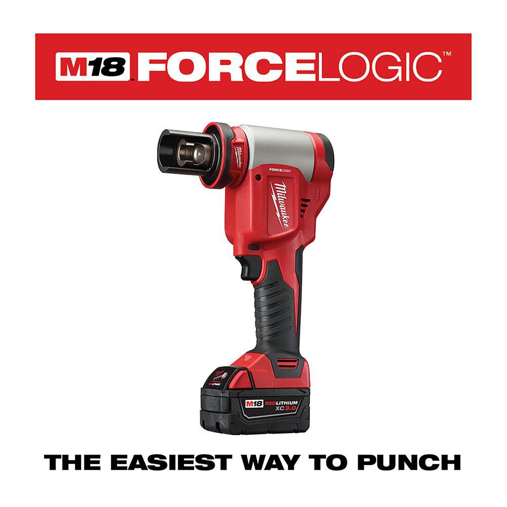 Milwaukee M18 FORCE LOGIC 10 Ton Knockout Tool 1 2 in. to 2 in. Kit 2676 22 Acme Tools