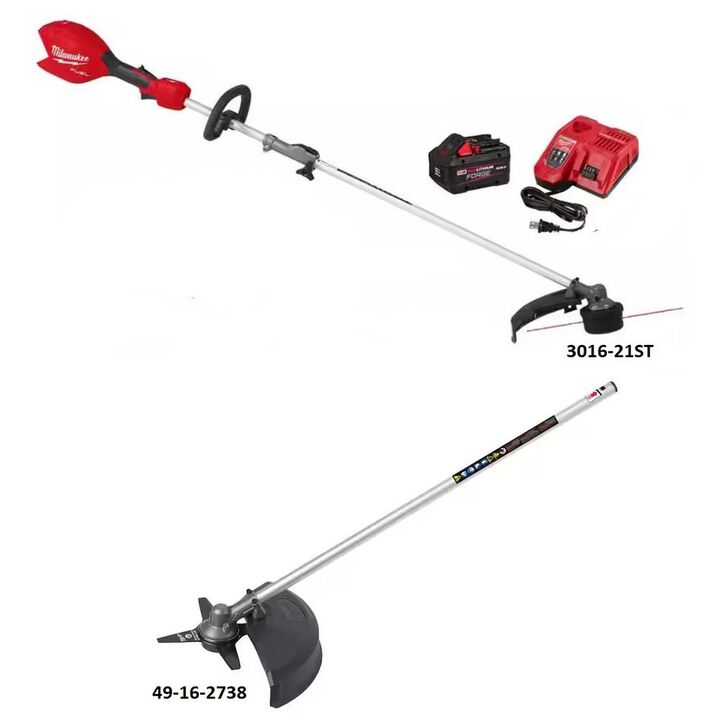 Milwaukee M18 FUEL String Trimmer Kit and Brush Cutter Attachment Bundle, large image number 1