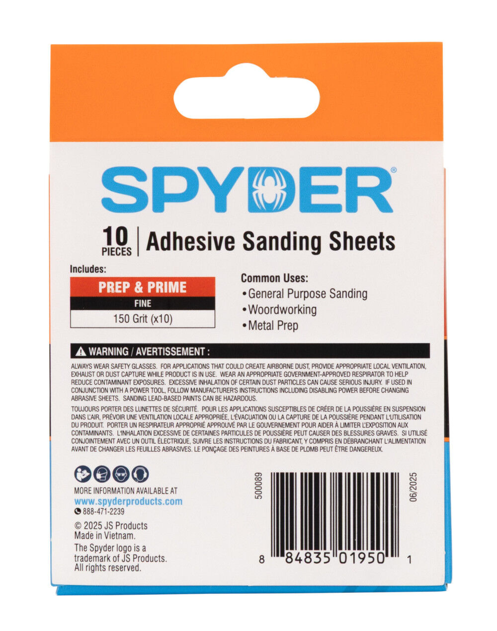 Spyder Detail Sander Sheets, 150 Grit Alum Oxide, 2.88 Inch x 2.88 Inch Mouse, 10 Pieces, large image number 8