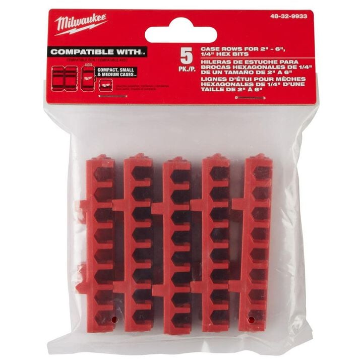 Milwaukee Small & Medium Case Rows for Impact Driver Accessories 5pk, large image number 8