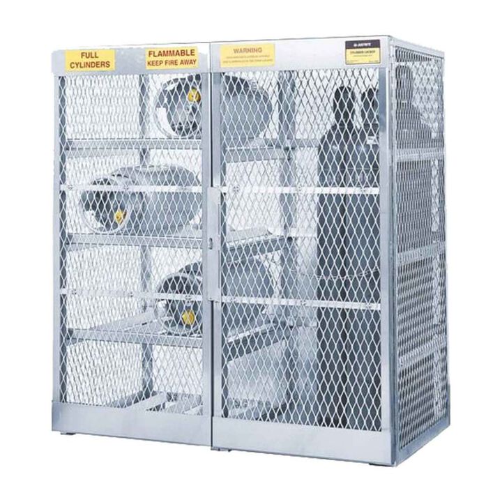 Justrite Aluminum Gas Cylinder Cabinet Locker Combo for Cylinder Tanks