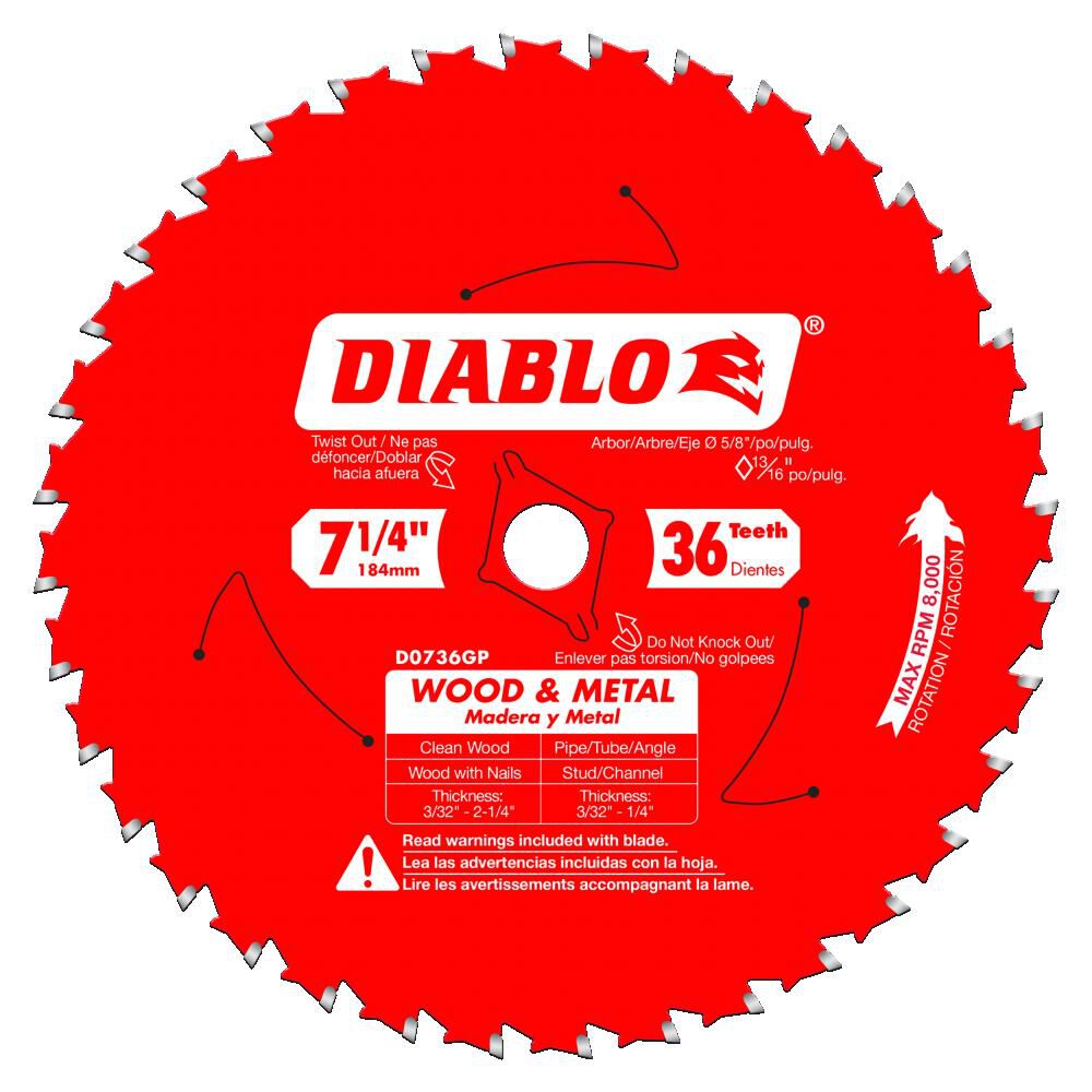 Diablo Tools 7-1/4 inch x 36 Tooth ATB Framing Circular Saw Blade with 5/8 inch Diamond Arbor 10 Pack, large image number 3