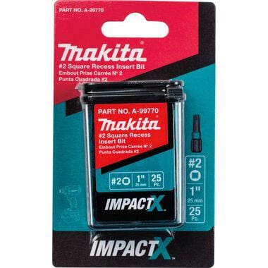 Makita Impact X #2 Square Recess 1 Insert Bit 25/pk, large image number 2
