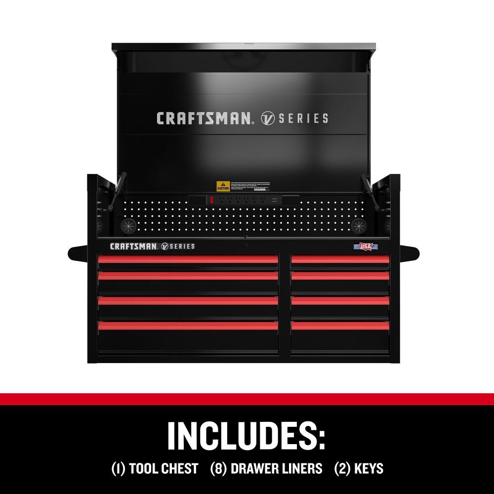 CRAFTSMAN V-SERIES 41 Inch Wide 8-Drawer Tool Chest, Black, large image number 10