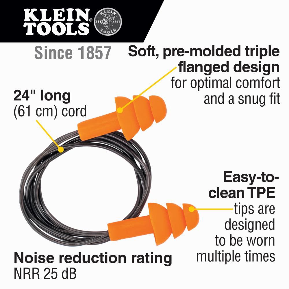 Klein Tools Corded Earplugs 50 Pairs, large image number 2