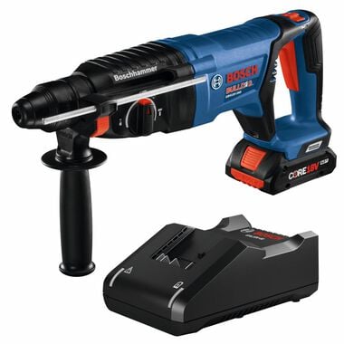 Bosch 18V EC SDS Plus Bulldog 1 in Rotary Hammer Kit with CORE18V 4Ah Compact Battery Factory Reconditioned
