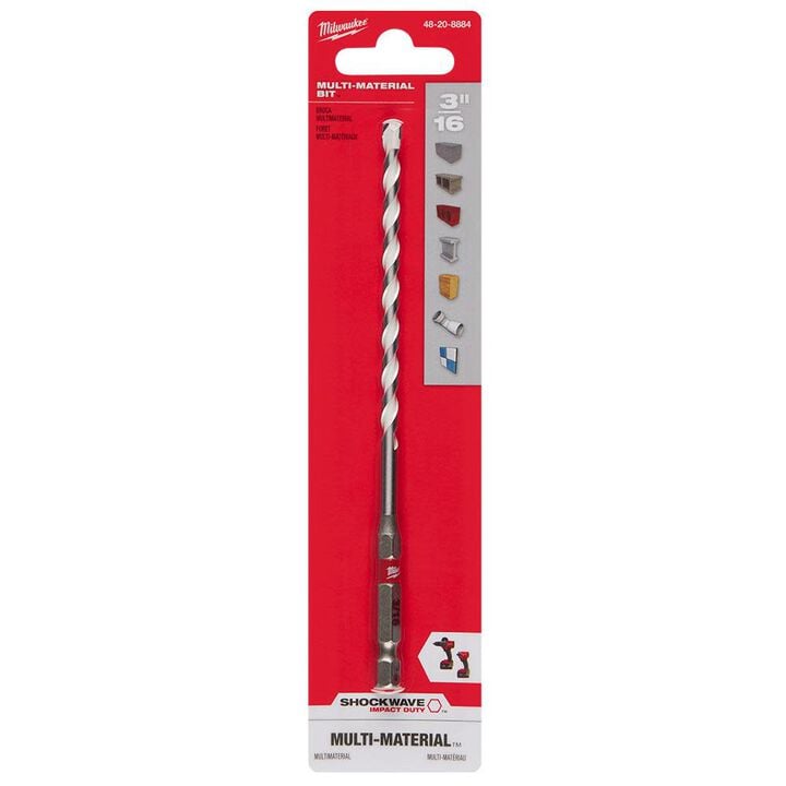 Milwaukee SHOCKWAVE Drill Bit Carbide Multi Material 3/16 Inch x 6 Inch, large image number 10