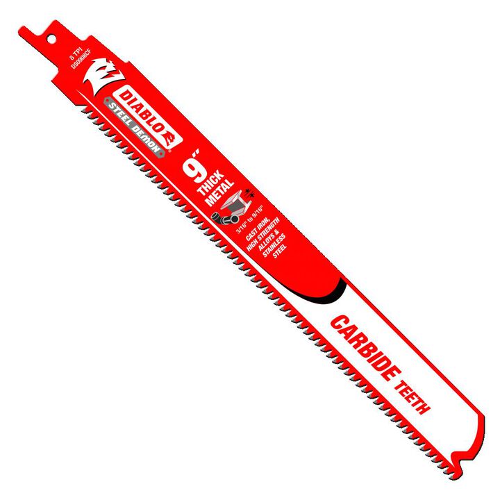Diablo Tools 9in Steel Demon Carbide Recip Blades for Thick Metal Cutting
