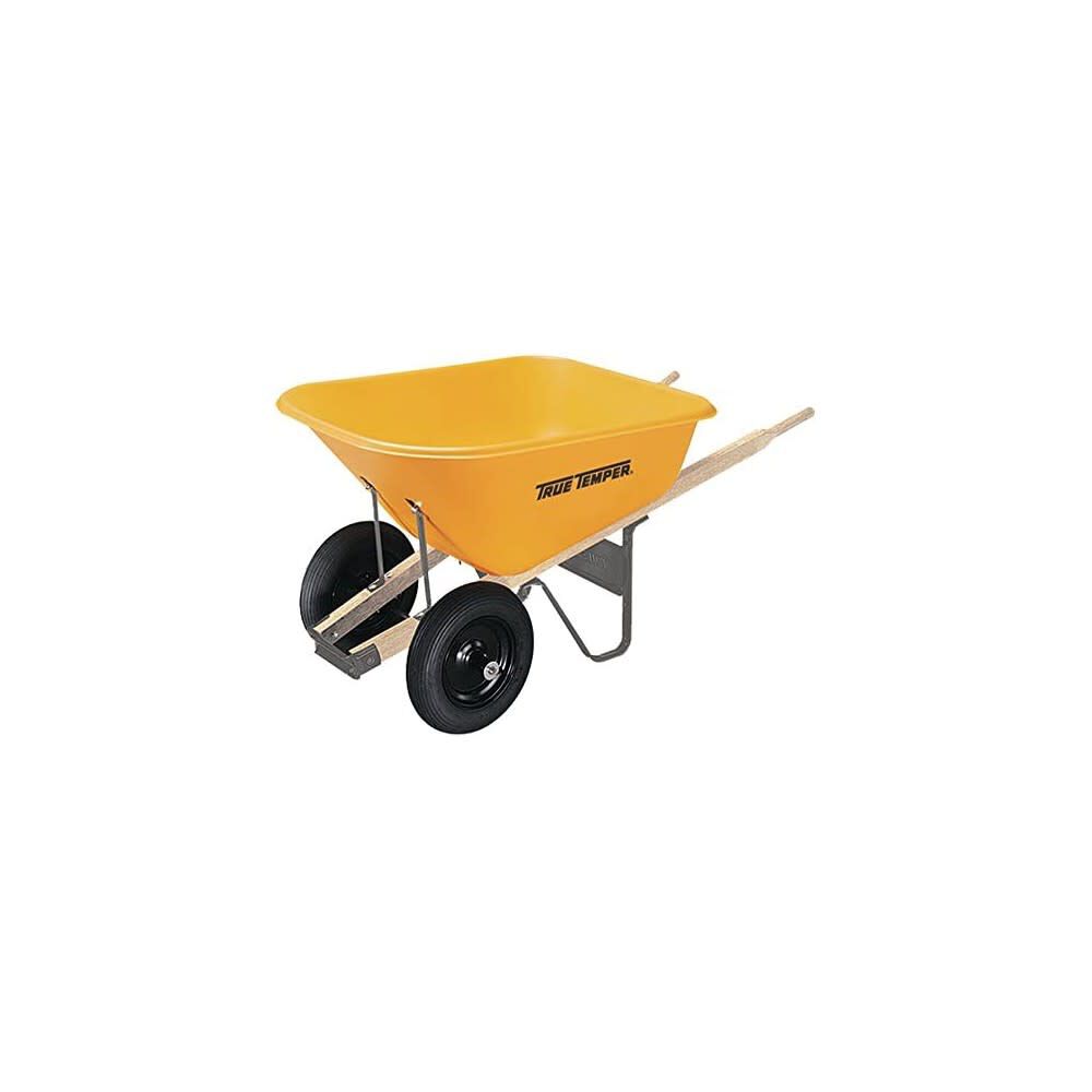 True Temper Dual Wheel 8 Cu Ft. Capacity Polyethylene Wheelbarrow